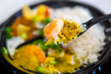 エビとチキンの南インドカレー