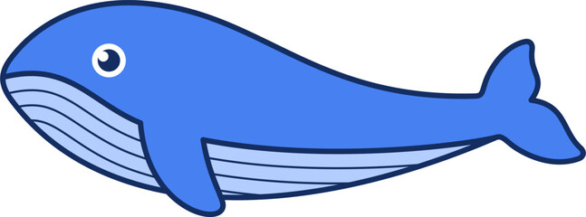 Whale vector. Symbol, animal, sea, cute