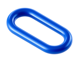 Vibrant blue chain link symbolizing connection strength and modern design element for your project isolated on png transparent background