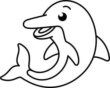 Dolphin vectors. Symbol, animal, sea, cute