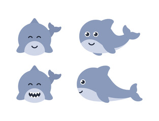 Cute and adorable little shark vector