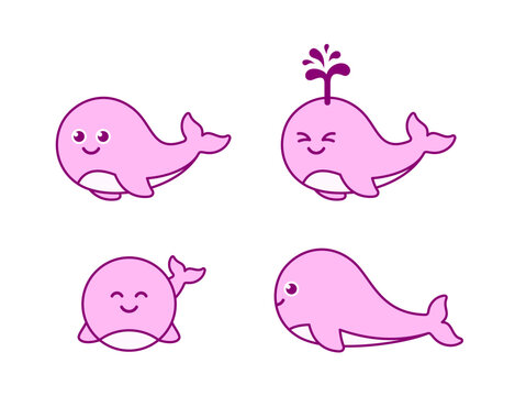 Cute and adorable little whale vector