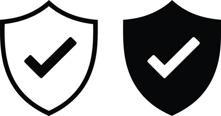 Fototapeta premium Shield with Check Mark: A Symbol of Protection and Validation Embodying Trustworthy Security with Reliable Approval in Safety Standards Verification