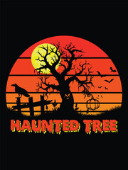 Halloween Typography, vintage, haunted and creepy , retro,  t shirt design and vector graphic

