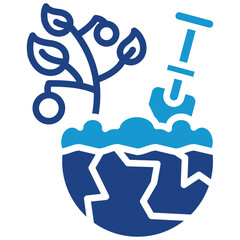 Tree Planting glyph color icon