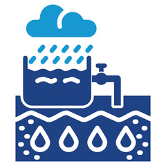 Rainwater Harvesting glyph color icon
