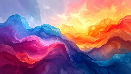 Colorful flowing abstract landscape