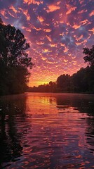 High-Resolution Picture of Sky and Clouds Over a Natural Landscape