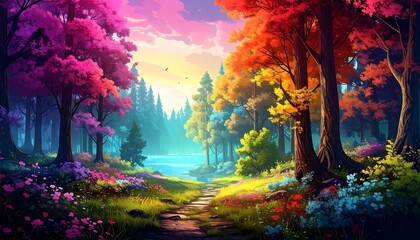 Colorful forest path (1)