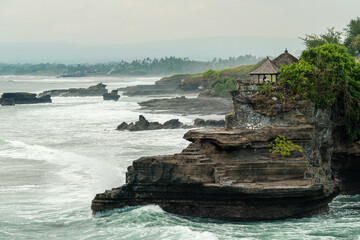 Tanah Lot Temple on Rocky Bali Coastline