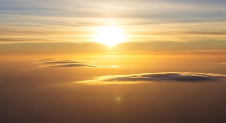 Golden Sunset Above Cloudscape.