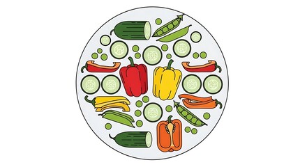 Fresh Vegetables Plate Design.