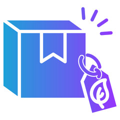 Eco Label glyph gradient icon
