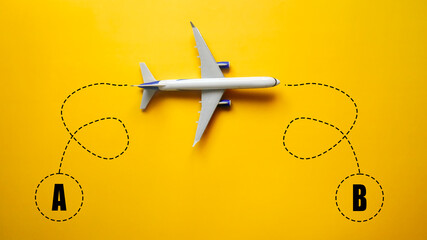 Traveling from point A to point B, travel and holidays concept
