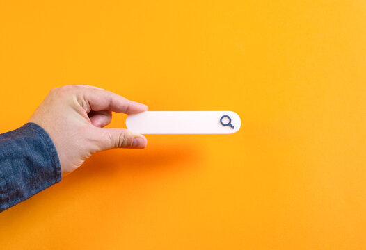 Search line in hand. Use search, digital navigation, online information, search engines, internet queries, knowledge access, AI search tools, data finding, modern technology solutions.