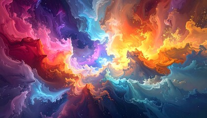 Abstract swirling colors in space