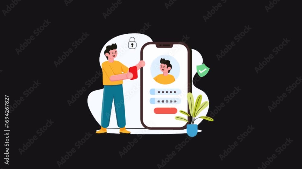 Poster account user 2d motion graphics animation alpha channel