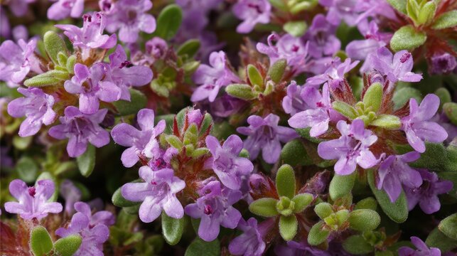 Closeup purple flowers cluster