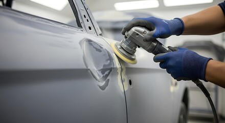 Car body polishing with auto repair shop.
