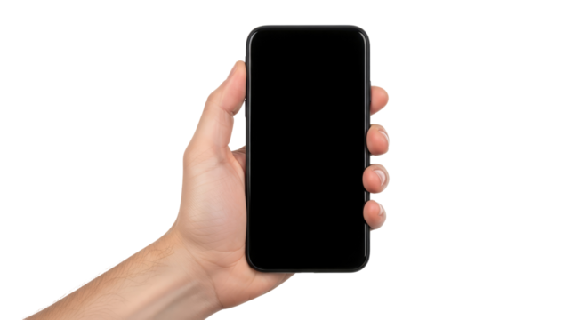 presenting a smartphone your digital world awaits, isolated on transparent background