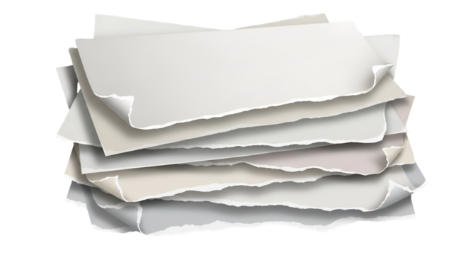 White paper strip curled with natural drop shadow transparent PNG