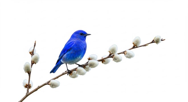 鮮やか青鳥 春の枝 優雅に止まる 柔らかな光 (Azayaka aoitori haru no eda yuugani tomaru yawarakana hikari) This translates roughly to: Vivid bluebird, spring branch, elegantly perched, soft light.. AI Generated