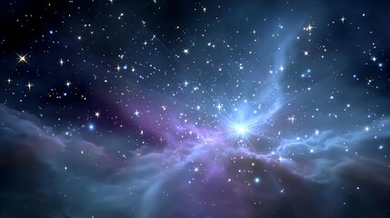 Celestial Symphony: A mesmerizing view of a nebula and stars paints the canvas of night, filled with cosmic wonders and a sense of boundless vastness. 