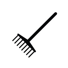 Shovel and cleaning brush vector illustration isolated on white background