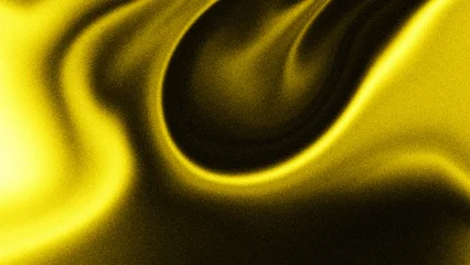 Gordijnen Abstracte Golf 4K yellow grainy gradient, abstract glowing wave backdrop with digital noise texture. Nostalgia inspired vintage lo-fi retro design  © Mohammad