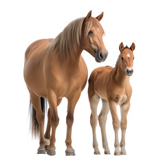 Obraz premium A stunning display of the enduring bond between a mare and her foal