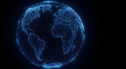 Digital connection lines forming the globe, symbolizing global networks and communication