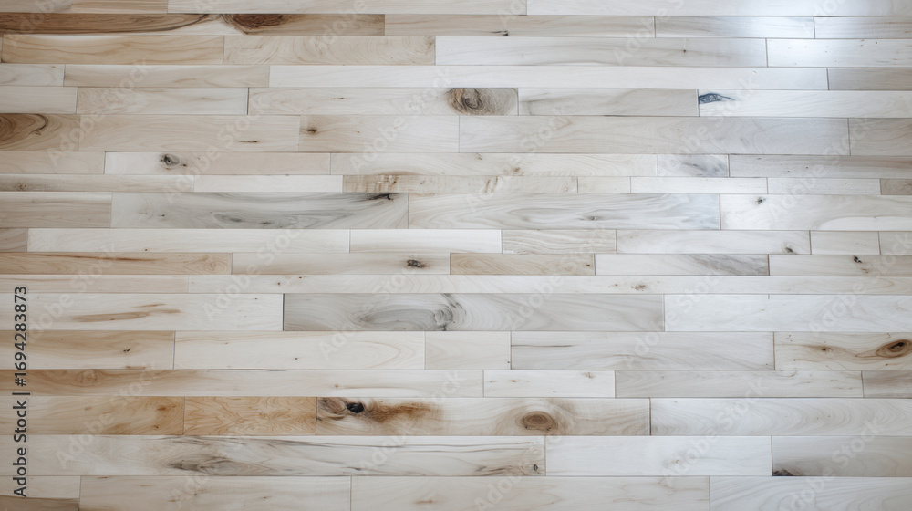 Poster natural wood flooring features light color palette with varying shades and grains, showcasing beauty