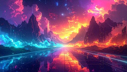 Colorful futuristic landscape (5)