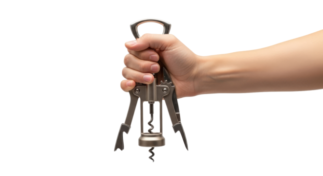 uncork elegance a hand presents a premium wine opener, ready for celebration, isolated on transparent background