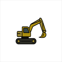 Naklejka premium excavator icon hand drawn illustration artwork image