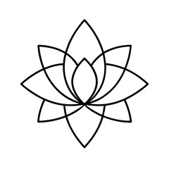 Minimal Lotus Inspired Motif Ornament with Geometric Style