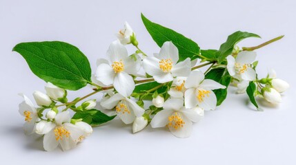White jasmine flowers bouquet closeup