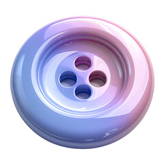 Pastel Button A 3D Render of a Glossy Sewing Accessory