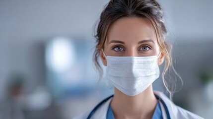 Healthcare professional wearing protective mask