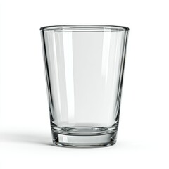 Clear Glass Drinking Tumbler with Simple Elegant Design on White Background