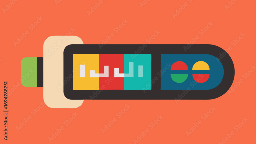 Poster cortisol meter display an illustration showing a digital screen on the wristband displaying fluctuat