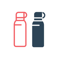 Vacuum flask vector illustration icons set