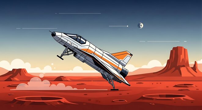 Mars Spacecraft Landing. - Powered by Adobe