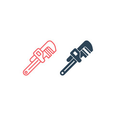 Monkey wrench vector illustration icons set