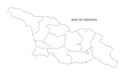 White background of Georgia map with line art design