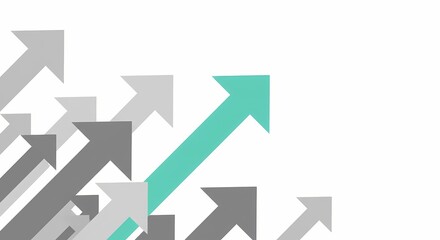 Abstract arrows pointing upward in shades of gray and teal  