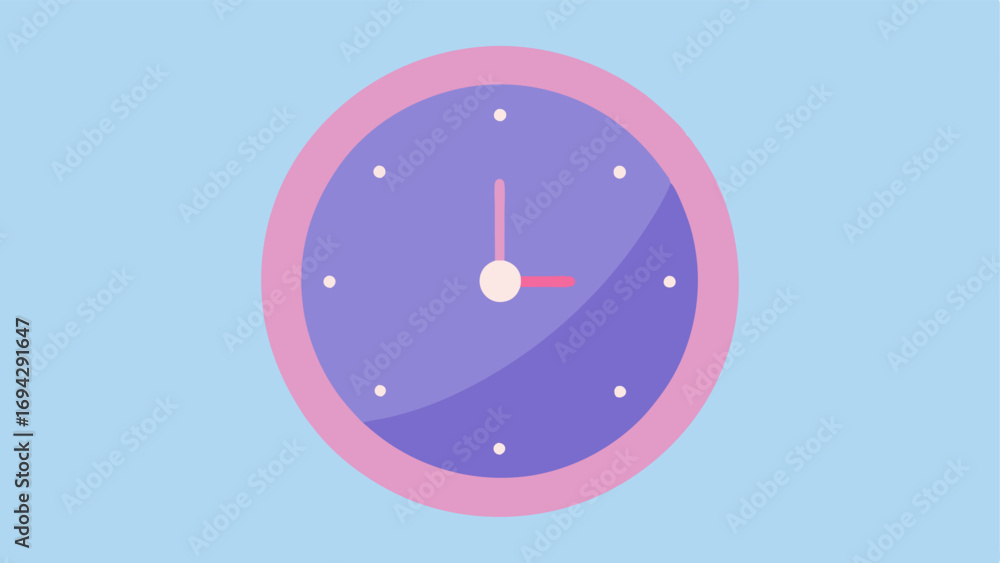 Poster clock with a glow a round clock showing nighttime hours like 10 pm with a soft glow representing the