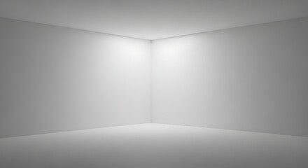 Clean white room corner interior space for product mockups and designs