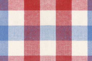Blue and Red Gingham Fabric Texture