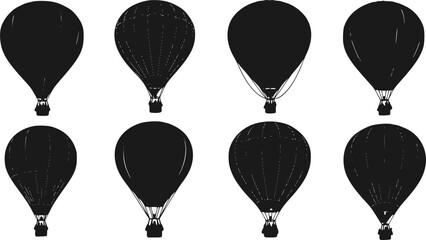Hot air balloon SVG bundle with balloon rides silhouette, adventure travel clipart and vector cut files